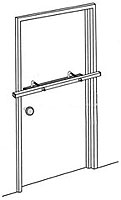 Elevation drawing of a door with a barricade security bar
