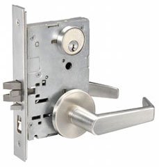 Photo of a mortise lock shown without the door